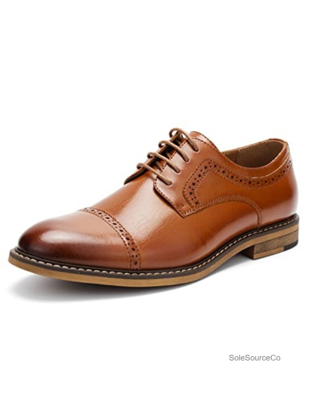 Men's Cap Toe Oxford Lace Up Dress Shoes Faux Leather Business Formal